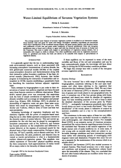 WaterLimited Equilibrium of Savanna Vegetation