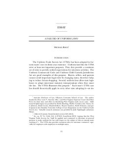 A Failure of Uniform Laws? - Penn Law: Legal Scholarship Repository