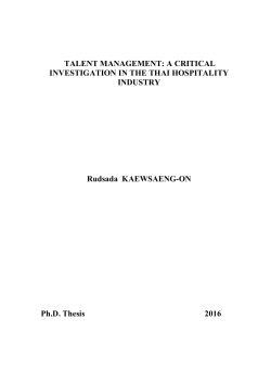 TALENT MANAGEMENT: A CRITICAL INVESTIGATION IN THE