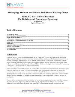 M3AAWG Best Current Practices For Building and Operating a