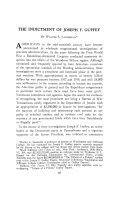 the indictment of joseph f. guffey