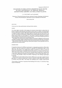 cHANGES IN RELATIVE GROWTH RATE WITH PLANT ONTOGENY