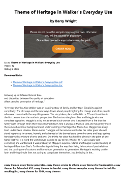 Theme of Heritage in Walker`s Everyday Use