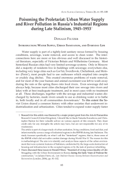 Poisoning the Proletariat: Urban Water Supply and River Pollution in