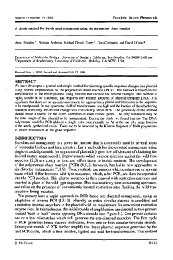 A simple method for site-directed mutagenesis using the polymerase