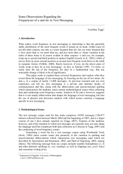 Some Observations Regarding the Frequencies of