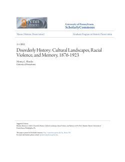 Cultural Landscapes, Racial Violence, and Memory, 1876-1923