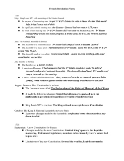 French Revolution Notes August: France`s First