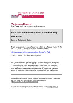 Music, radio and the record business in Zimbabwe today