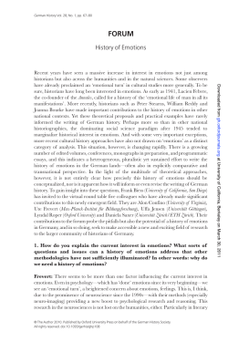 History of Emotions - Townsend Working Groups