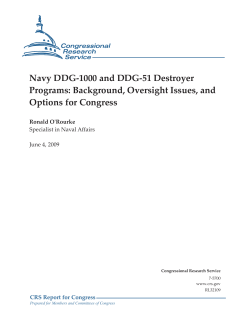 Navy DDG-1000 and DDG-51 Destroyer Programs