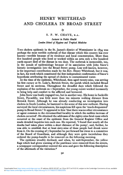 HENRY WHITEHEAD AND CHOLERA IN BROADSTREET