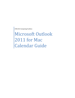 Microsoft Outlook 2011 for Mac Calendar Guide