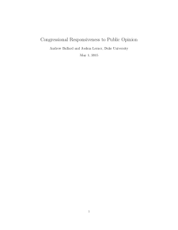 Congressional Responsiveness to Public Opinion