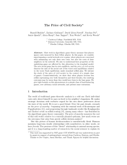 The Price of Civil Society - Oberlin College Computer Science