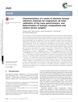 Characterization of a series of absolute isotope