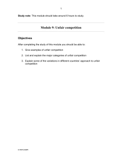Module 9: Unfair competition