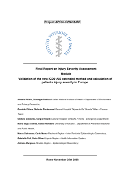 Project APOLLO/W2/AISE Final Report on Injury Severity