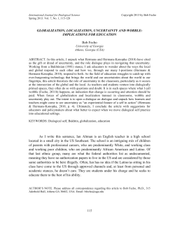 Globalization, Localization, Uncertainty and Wobble: Implications for