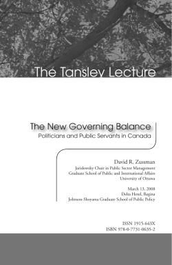 The New Governing Balance: Politicians and Public Servants in
