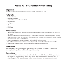 How Plankton Prevent Sinking