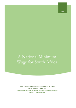 A National Minimum Wage for South Africa