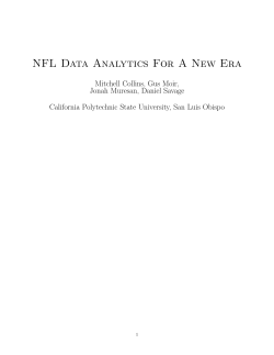 NFL Data Analytics For A New Era