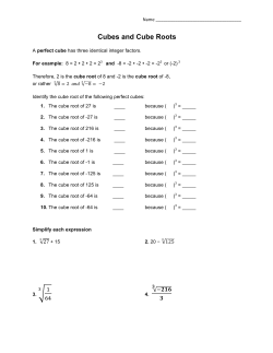 Cubes and Cube Roots