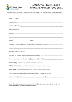 Application to Sell Food from a Temporary Food Stall