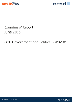 Examiners` Report June 2015 GCE Government and
