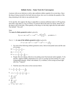 Infinite Series &ndash; Some Tests for Convergence
