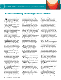 Distance counseling, technology and social media