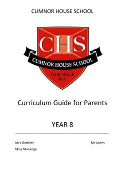Curriculum Guide for Year 8 Parents