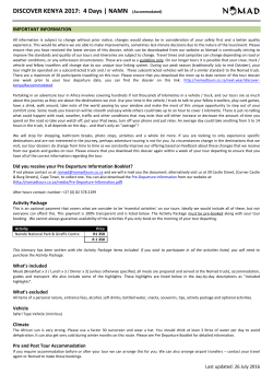 DISCOVER KENYA 2017 - Nomad Africa Adventure Tours