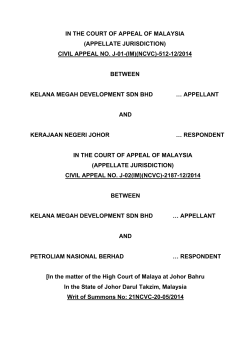 IN THE COURT OF APPEAL OF MALAYSIA (APPELLATE