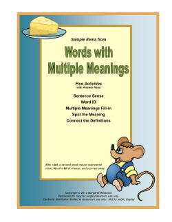 Sample Items from Five Activities Sentence Sense Word ID Multiple