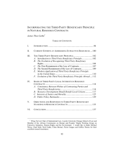 Incorporating the Third Party Beneficiary Principle in Natural