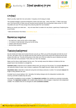 Activity 5 Steel speaking to you