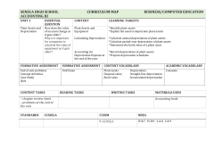 SENECA HIGH SCHOOL CURRICULUM MAP BUSINESS