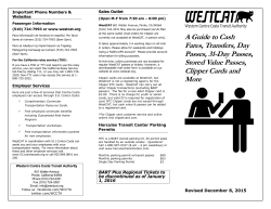 A Guide to Cash Fares, Transfers, Day Passes, 31