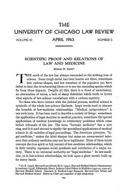 Scientific Proof and Relations of Law and Medicine