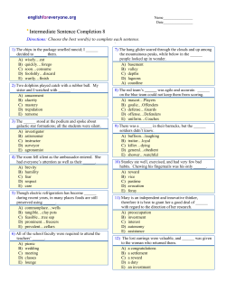Intermediate Sentence Completion 8