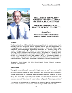 Challenging compulsory admission to hospital under the Mental