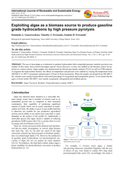 Exploiting algae as a biomass source to produce gasoline grade