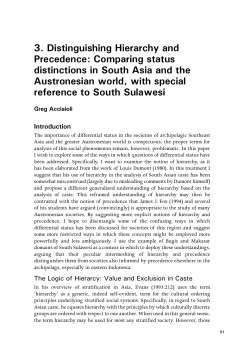 3. Distinguishing Hierarchy and Precedence - ANU Press