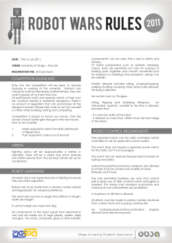 competition guidelines arena robot limitations robot control