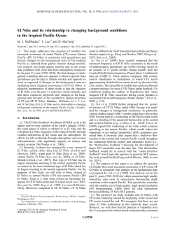El Nio and its relationship to changing background conditions in the