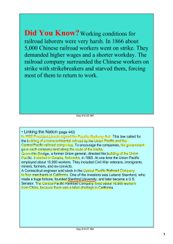 Did You Know? Working conditions for railroad laborers were very