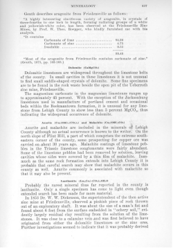 Genth describes aragonite from Friedensville as follows : Dolomitic