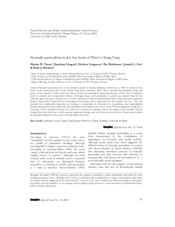 Nomadic pastoralism in the Aru basin of Tibet`s Chang Tang